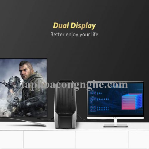Ugreen 10236 3M màu Đen Cáp chuyển đổi DP sang VGA Hỗ trợ độ phân giải Full HD 1080P DP105 30010236